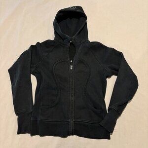 Lululemon Scuba Hoodie Size 10 Black Solid Full Zip Gym Workout Training
